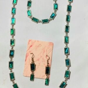 Necklace , Bracelet , Earring Set Marked SJ Abalone?